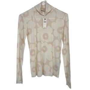 NWT Anthropologie Marimekko Vilina Unikko Wool Turtleneck Top Size Small
